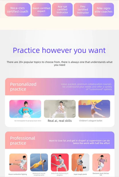 Fitness Magic Box AI, Intelligent Somatosensory Exercise, TV Projection, Console Game Dance Machine Home Fitness Equipment