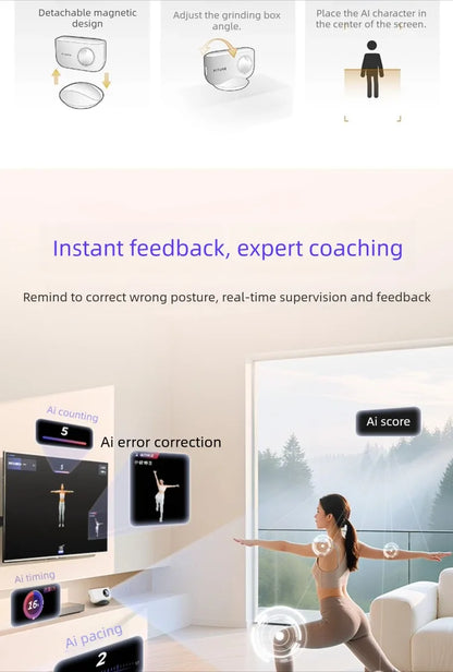 Fitness Magic Box AI, Intelligent Somatosensory Exercise, TV Projection, Console Game Dance Machine Home Fitness Equipment