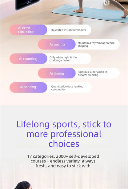 Fitness Magic Box AI, Intelligent Somatosensory Exercise, TV Projection, Console Game Dance Machine Home Fitness Equipment