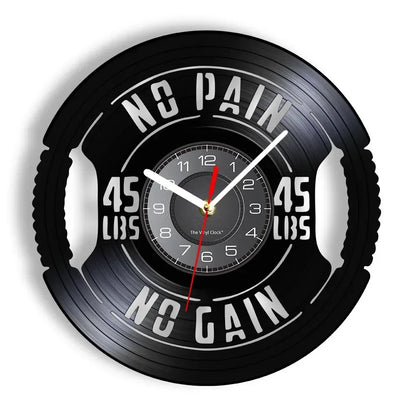 Fitness Equipment Theme Vinyl Record Fitness Wall Clock Home Decoration Gym Wall Mounted Modern Fitness Watch