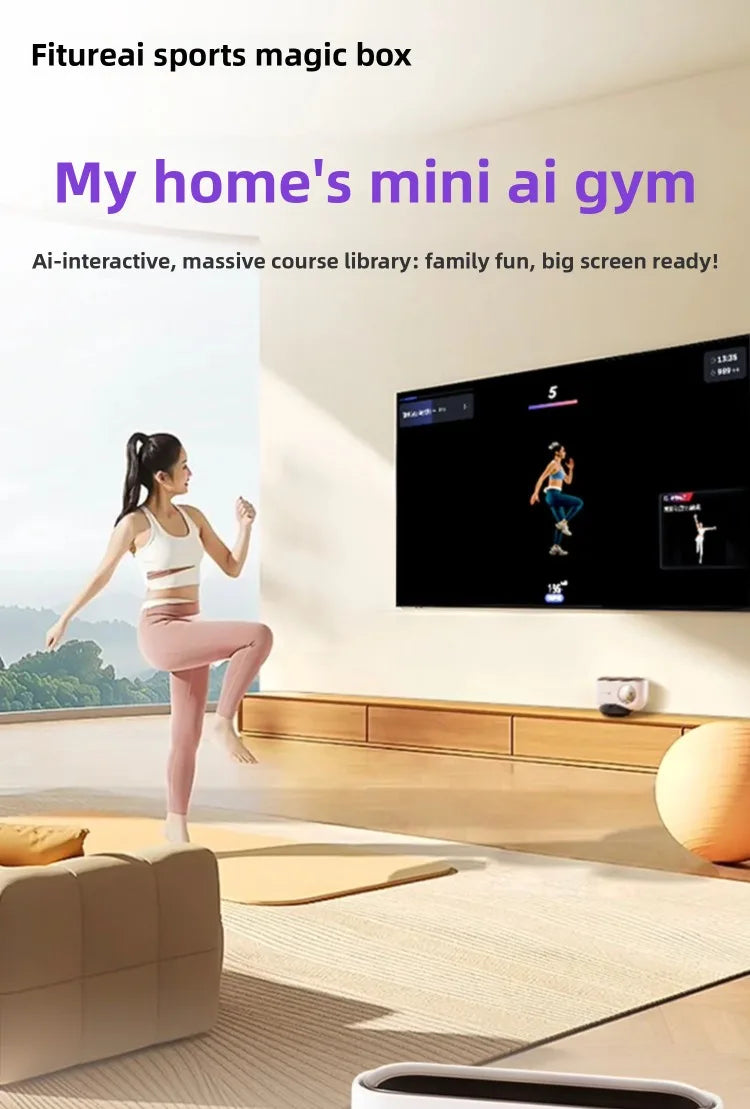 Fitness Magic Box AI, Intelligent Somatosensory Exercise, TV Projection, Console Game Dance Machine Home Fitness Equipment