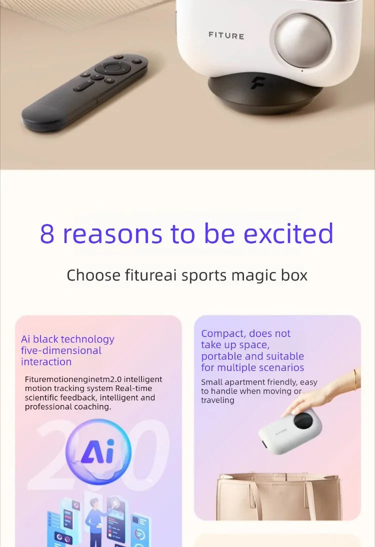 Fitness Magic Box AI, Intelligent Somatosensory Exercise, TV Projection, Console Game Dance Machine Home Fitness Equipment